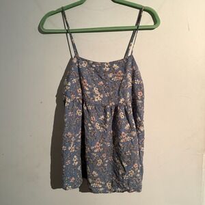 Sozy Large Floral Print Babydoll Cami Top Boho Cottagecore Prarie Feminine